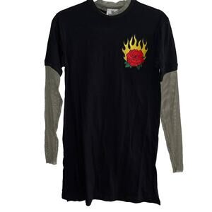 THE RAGGED PRIEST Layered Look Long Sleeve Shirt Small